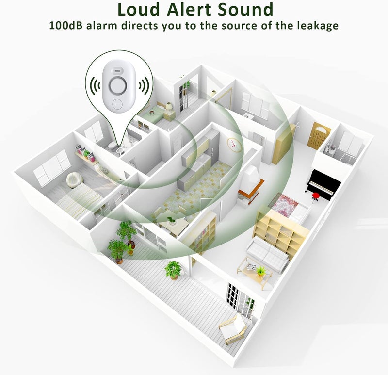 METAK Water Leak Detector Sensor Alarm: Water Flooding Monitor for Home Adjustable Wet Moisture Alert Smart Sink Overflow Monitoring Pipe Leakage Drip Detection Warning for Basement Floor (5*Sensor) - Image 4